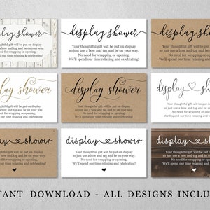 Display Douchekaart afdrukbare sjabloon, bruids / baby uitnodiging invoegen Digital File Instant Download, Onverpakt cadeau aanvraag, visitekaartje