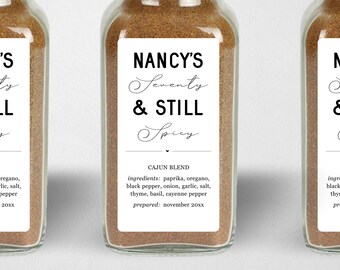Birthday Spices Favor Template, Still Spicy, Homemade Blend Jar Label, Printable Mix Sticker, Editable Download File