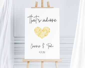 That's Amore Welcome Sign Template, Engagement Party Wedding Rehearsal Dinner Couple's Shower, Hand Drawn Printable Download Editable File