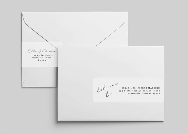 Wraparound Labels Address Template for Envelopes Printable on - Etsy