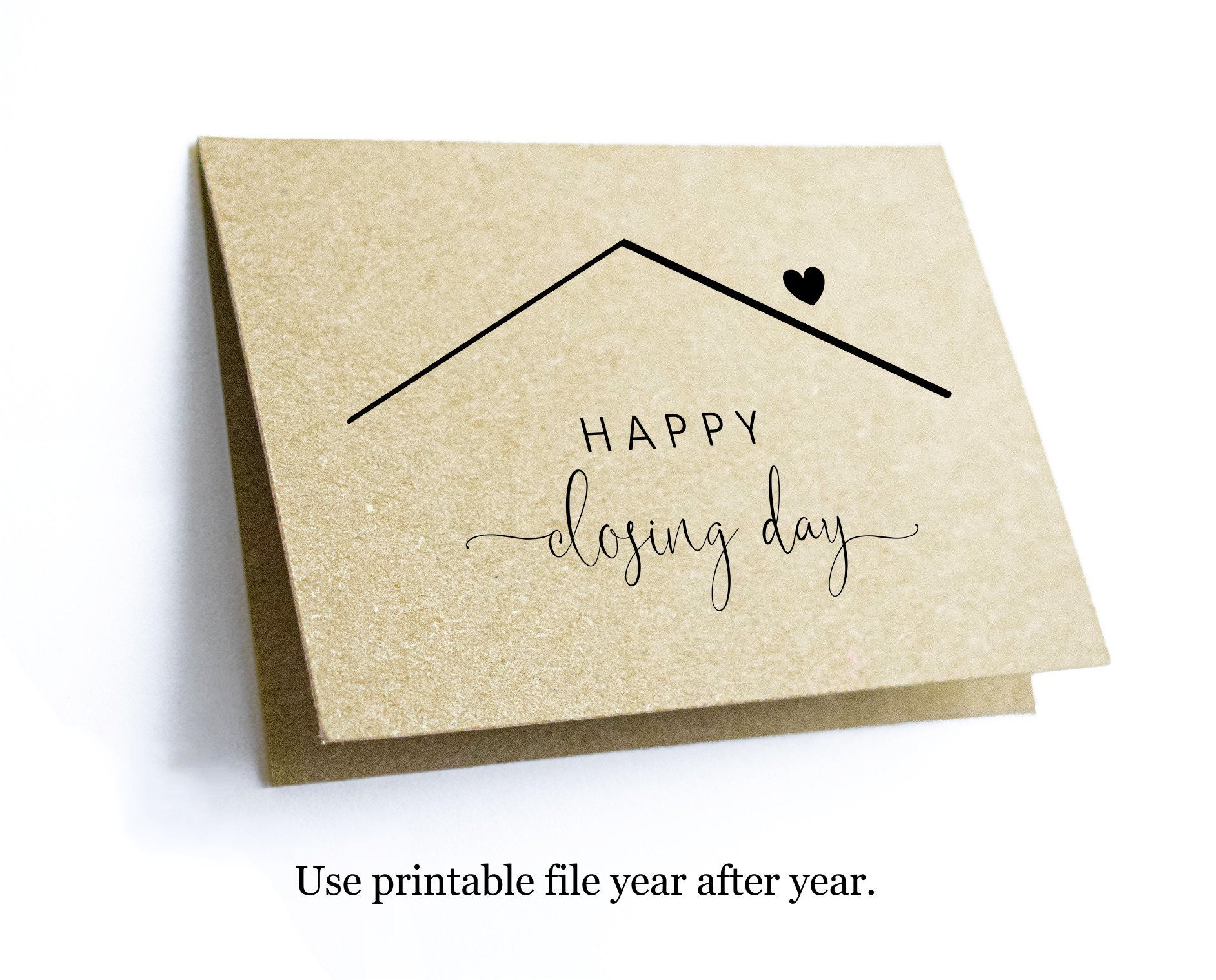 Printable Happy Closing Day Card Template Blank Folded Congrats 