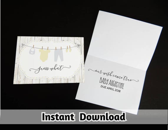 personalized pregnancy announcement card download printable etsy pregnancy announcement card template