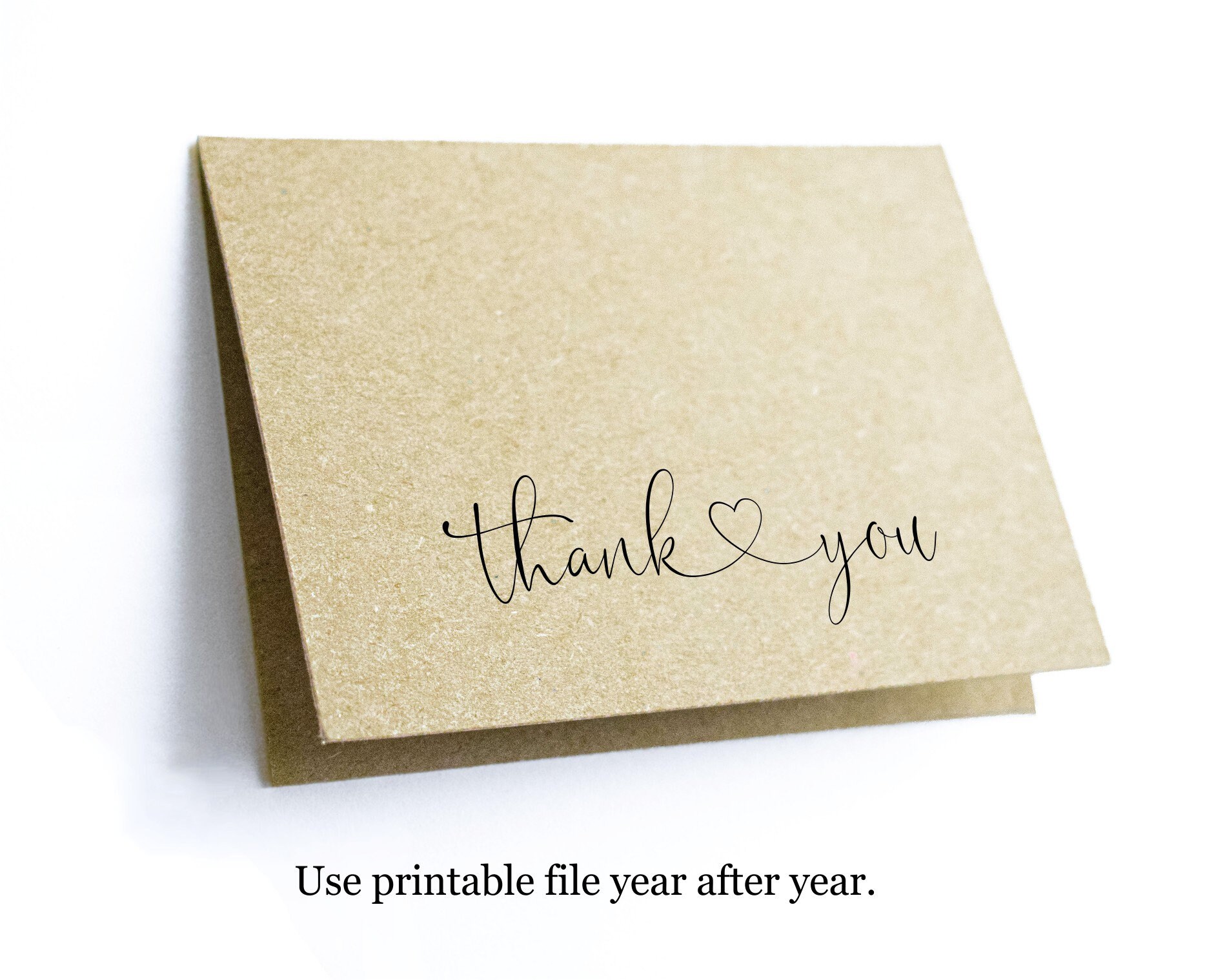 Printable Thank You Card Template Blank Folded Elegant Etsy België