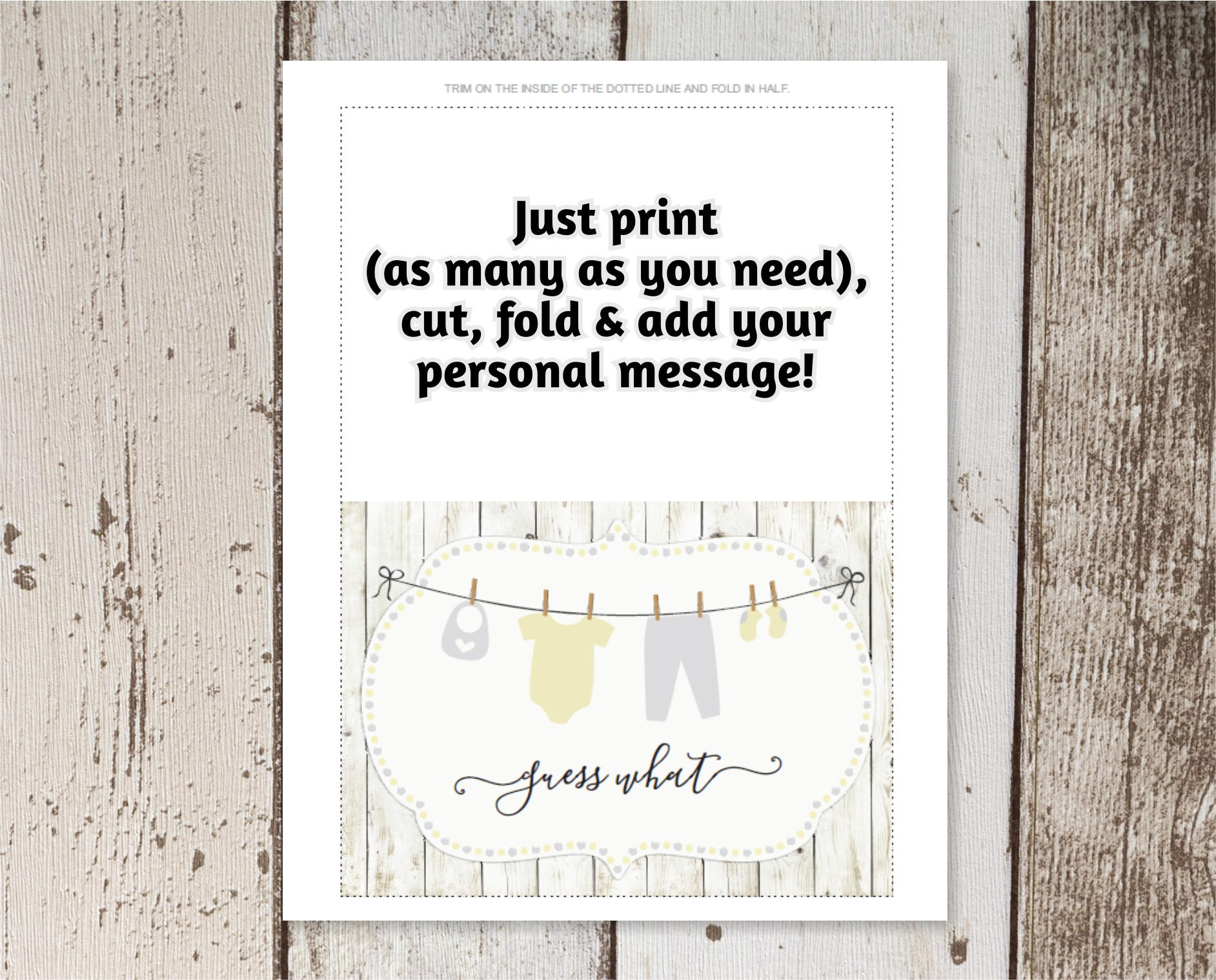 Download Rustic Pregnancy Announcement Card Download - Printable Pregnancy Reveal Template - Instant ...