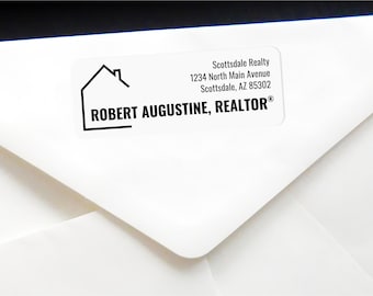 Realtor Return Address Label Template, Printable Real Estate Agent Label Editable PDF for Avery 1 x 2 5/8