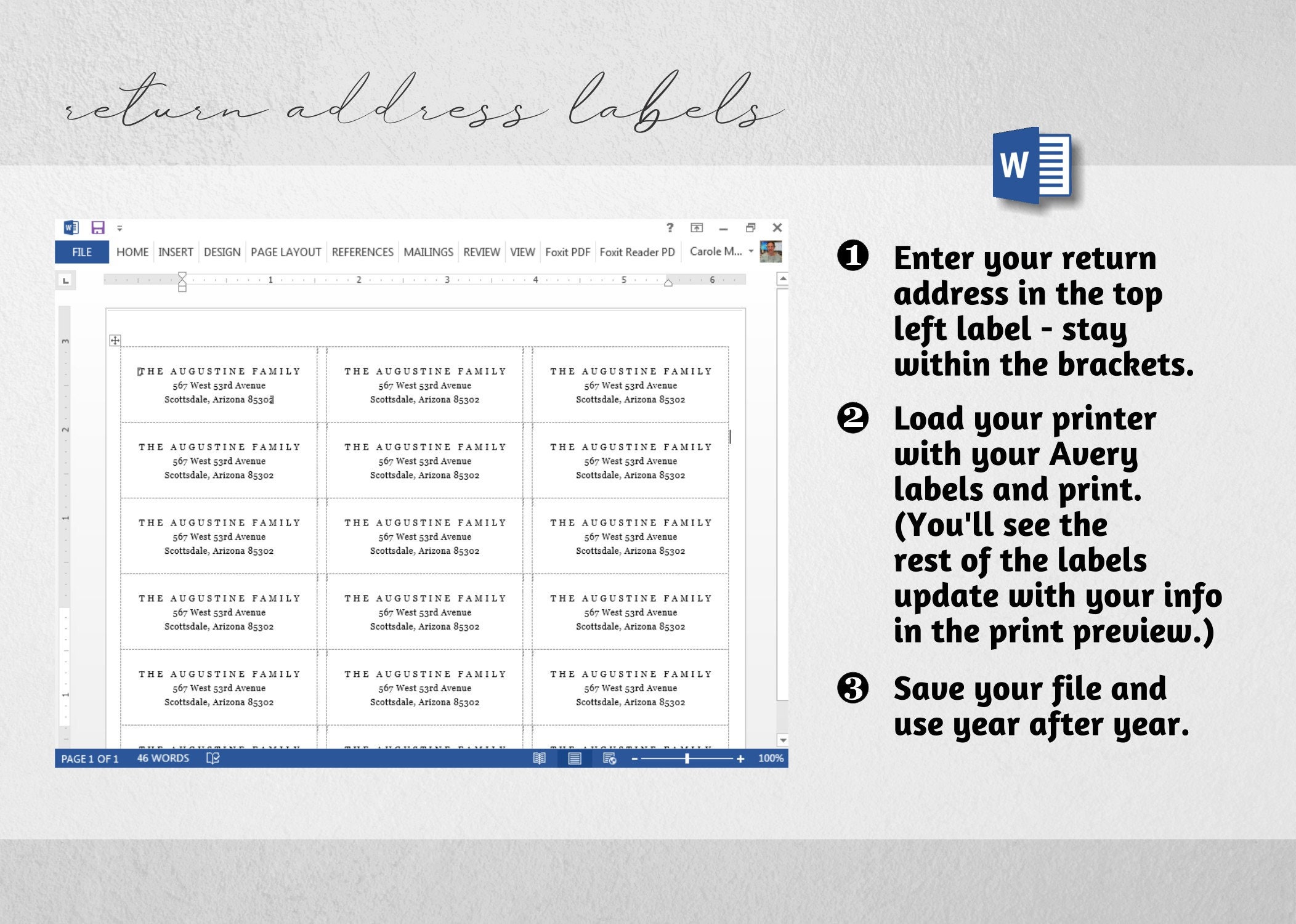How to make christmas labels in microsoft word