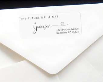 Future Mr & Mrs Return Address Label Template, Printable Wedding Envelope Label, Avery 1 x 2 5/8 Instant Download Digital File Editable PDF