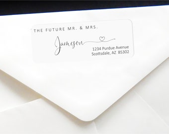 Future Mr & Mrs Return Address Label Template, Printable Wedding Envelope Label, Avery 1 x 2 5/8 Instant Download Digital File Editable PDF