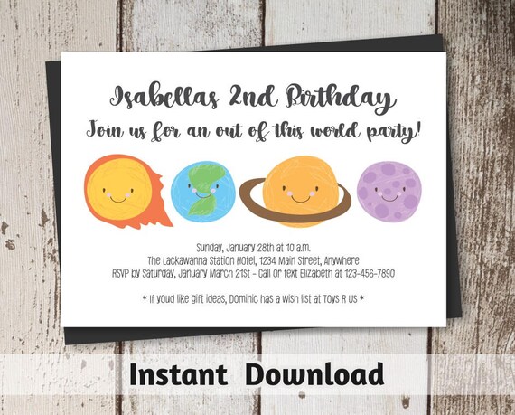 Space Birthday Invitations Birthdayinvitations4u