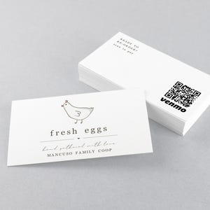 Frische Eier Visitenkarte mit QR-Code zum Nachbestellen, zum Nachbestellen, zum Selberdrucken