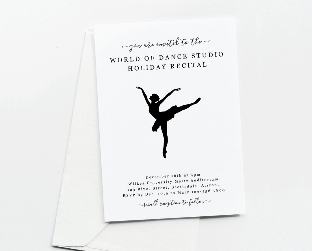 Dance Recital Invitation Template, Printable Invite Evite From Dance