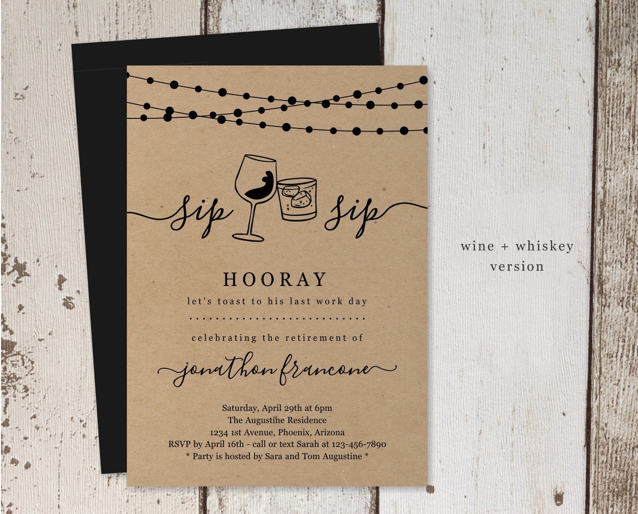 Funny Retirement Party Invitation Template Printable Wine - Etsy