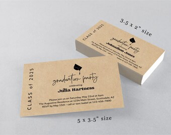 Graduation Party Invitation Insert Template, Printable 2025 Grad Party Invite Enclosure, Boy or Girl, Instant Download Digital File
