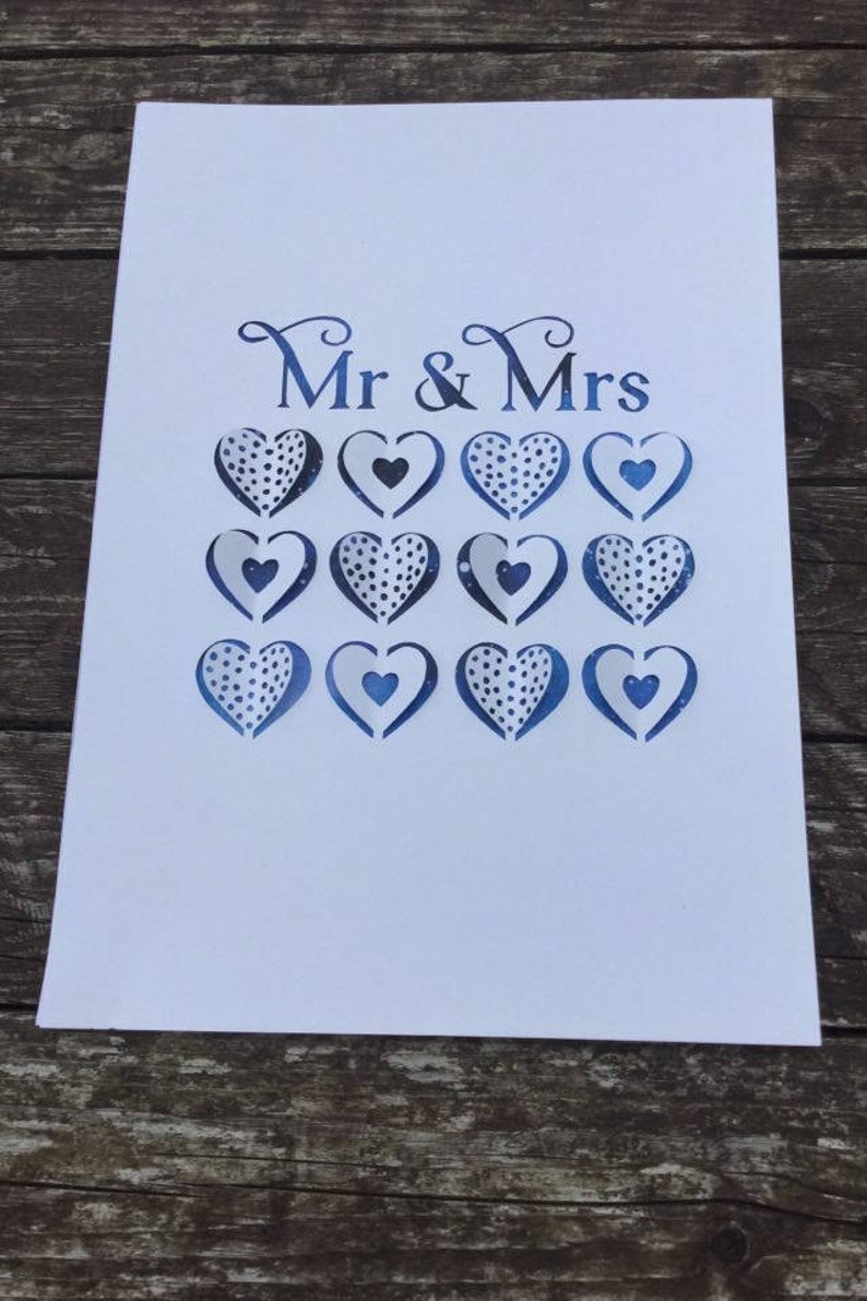 Wedding present,Wedding gift,Anniversary gift|Commercial Licence|Instant download Mr and Mrs 3D Mini Hearts papercutting template Incl SVG