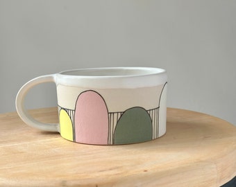 Ceramic Colourful Coffee Mug, Handmade  Pottery Tea Cup