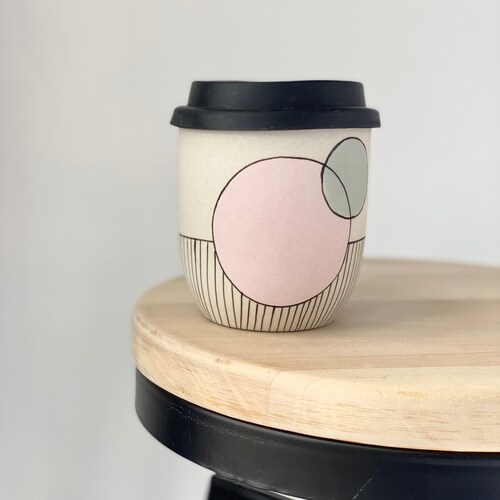 Handmade Ceramic Ceramic Keep Cup With Lid Pottery Travel Mug Etsy
