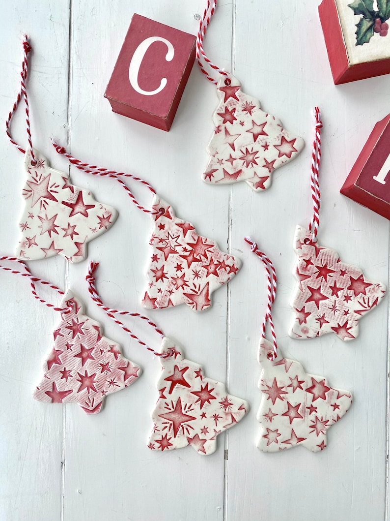 Handmade Ceramic Christmas Tree Ornament Clay Christmas Etsy