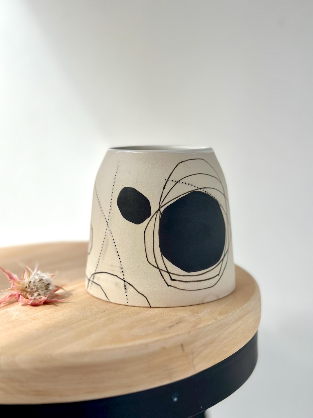 Handmade Ceramic Vase: Mishima Inlay Pottery, Abstract Decor - Etsy