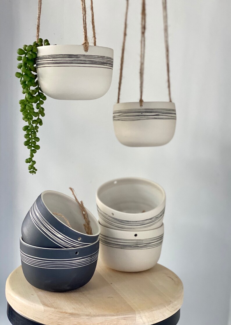 Handmade Ceramic Hanging Planter Pottery Hanging Plant Pot Etsy