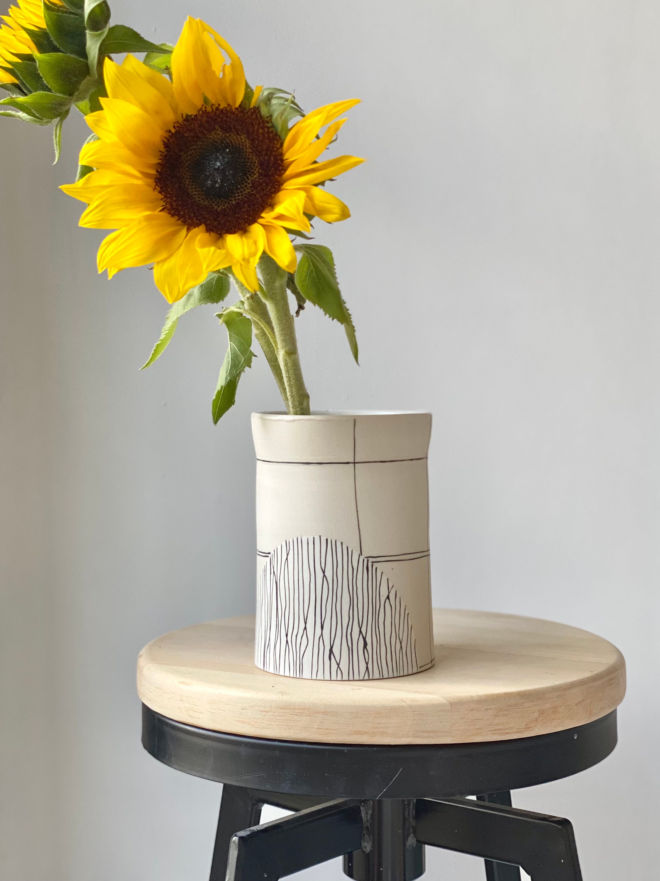 Vase de Fleurs en Céramique Unique Son Genre, Grand Vase Poterie Décoré