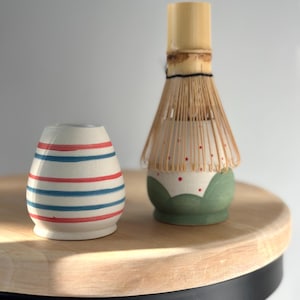 Handmade Ceramic Matcha Whisk Holder,  Chasen Stand for Matcha Lovers,  Pottery Brush Stand – Japanese Tea Ceremony Accessory