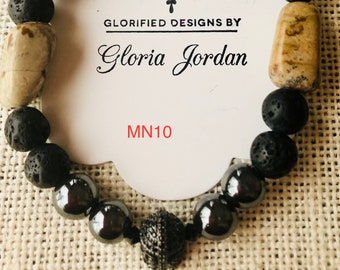 Mens/Unisex Natural Stone Bracelets-4 Variations