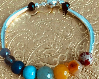 Seven Chakra Bracelet - Gemstone Bracelet -Meditation Bracelet Yoga Bracelet Unisex Women's