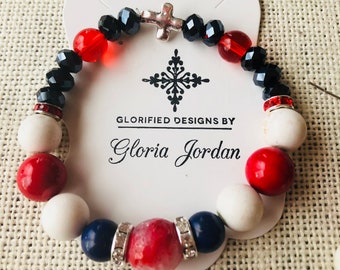 Women's/Girls Elastic Stretch Bracelet and earrings  2 piece set SZ 7 1/2