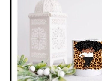 Afro black woman  with business suit,  African-American graphics Mug and Coaster