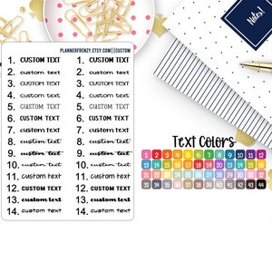 Custom Text Planner Stickers! Please read description! (One word/phrase per sheet)