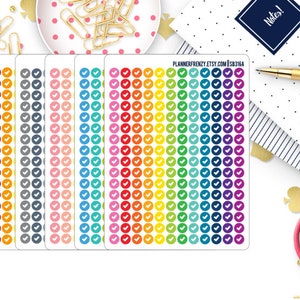 192 Mini Checkmark Planner Stickers! Choose your Colorway!