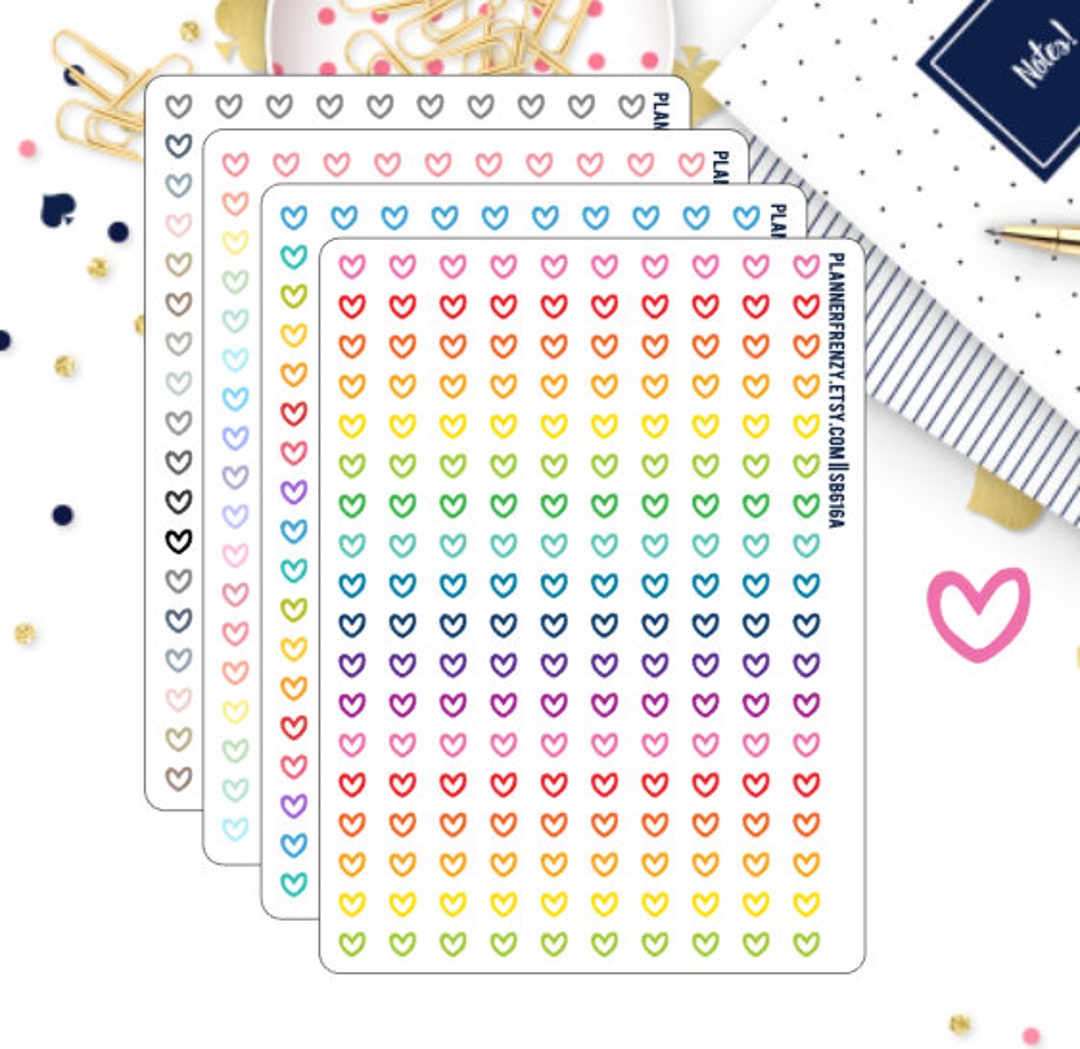 180 Individual Heart Planner Stickers Choose Your Sheet - Etsy