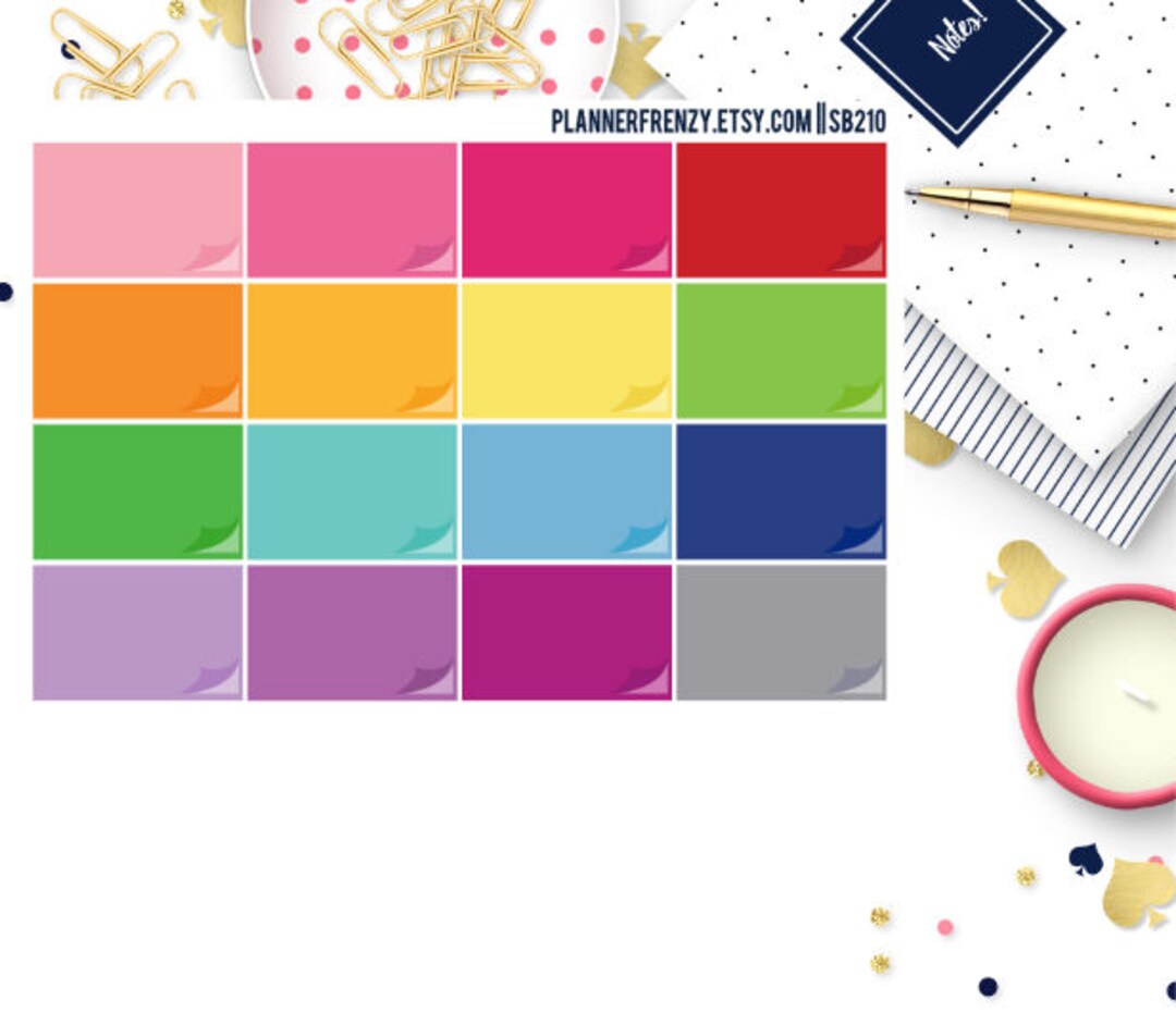 16 Sticky Note Half Box Planner Stickers SB210 - Etsy Australia