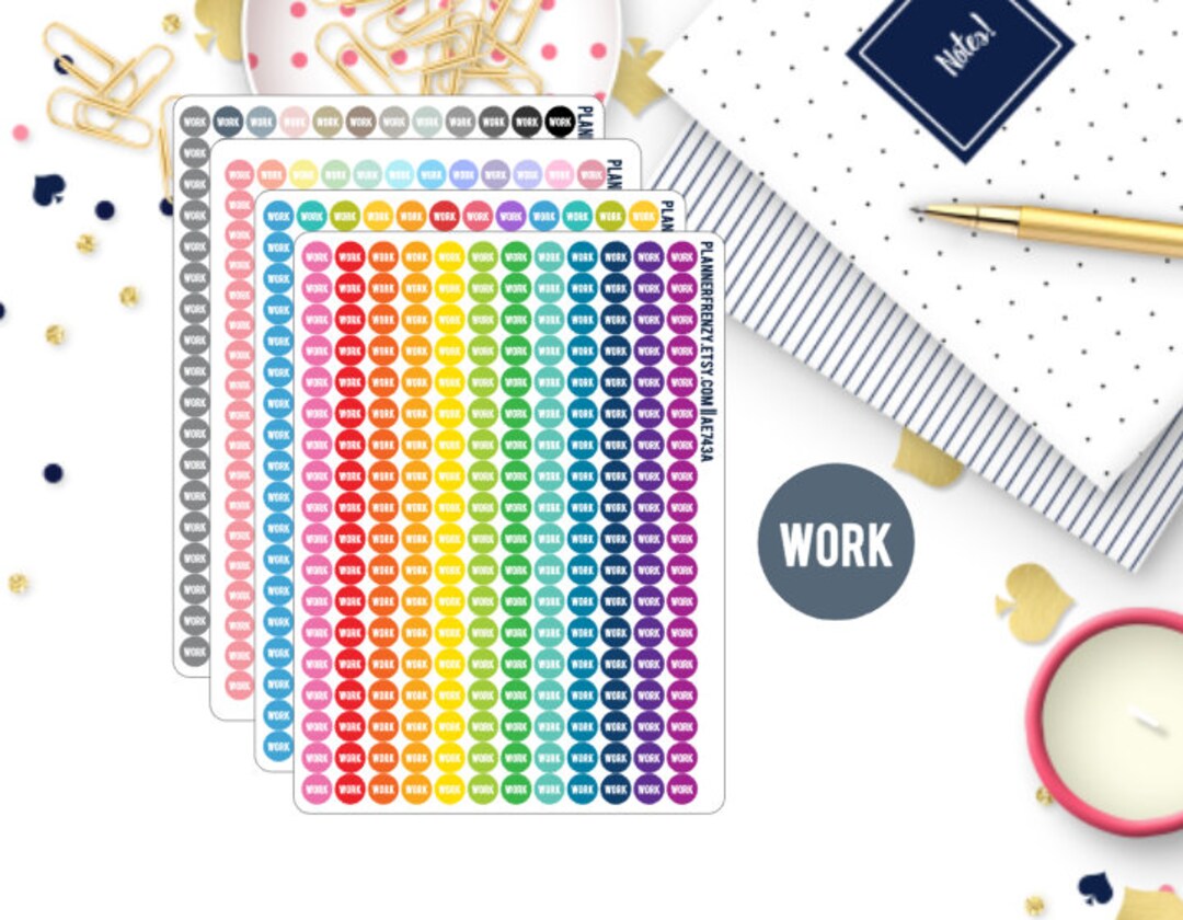 216 Tiny Work Icon Planner Stickers Choose Your Colorway - Etsy