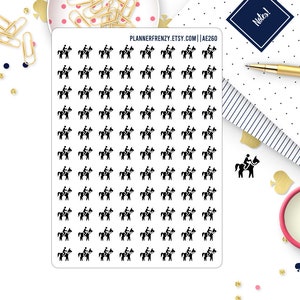 88 CLEAR or White paper Mini Horseback Riding Planner Stickers! AE260