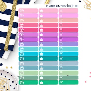 48 Itty Bitty Birthday Label Stickers! LF303