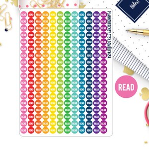 216 Tiny Read Icon Planner Stickers Choose Your Colorway - Etsy