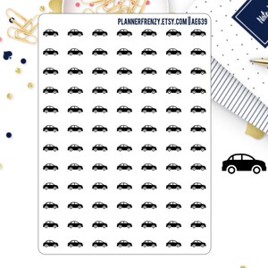 84 CLEAR or White paper Neutral Mini Car Planner Stickers! AE639