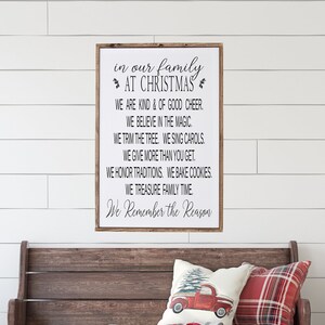 Christmas Signs | Christmas Wall Decor | Family Christmas Sign | Framed Wood Signs | Family Christmas Rules | Holiday Wall Decor | Wood Sign