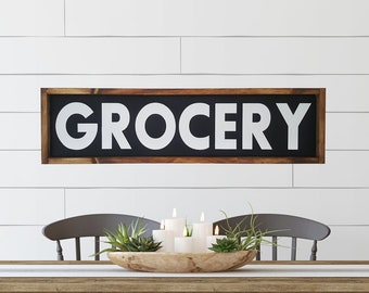 Grocery wood sign | farmhouse wall decor | kitchen signs | dining room sign | farmhouse kitchen sign | kitchen decor | kitchen wall decor