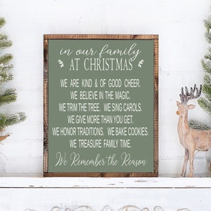 Family Christmas Rules Sign | Holiday Wood Wall Decor