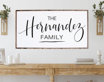 Custom Last Name Wood Sign, Family Established, Farmhouse Decor