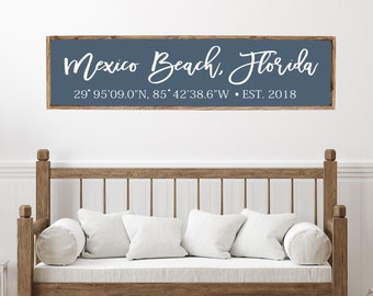 Custom Latitude Longitude Coordinates Sign, Personalized Wood Frame, Realtor housewarming gift,