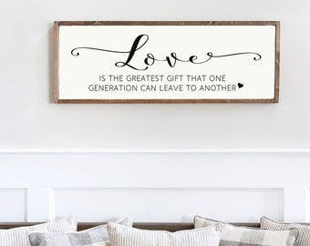 Love Quote Wood Framed Sign, Family Wall Decor