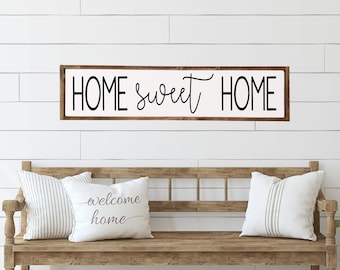 Home Sweet Home Wood Framed Sign | Farmhouse Decor