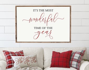 Farmhouse Christmas Wood Sign, Holiday Wall Decor