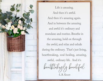 Inspirational Quote Wood Framed Sign, L.R. Knost, Home Decor