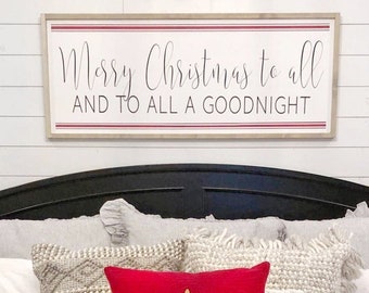 Merry Christmas Wood Sign | Farmhouse Holiday Mantel Decor