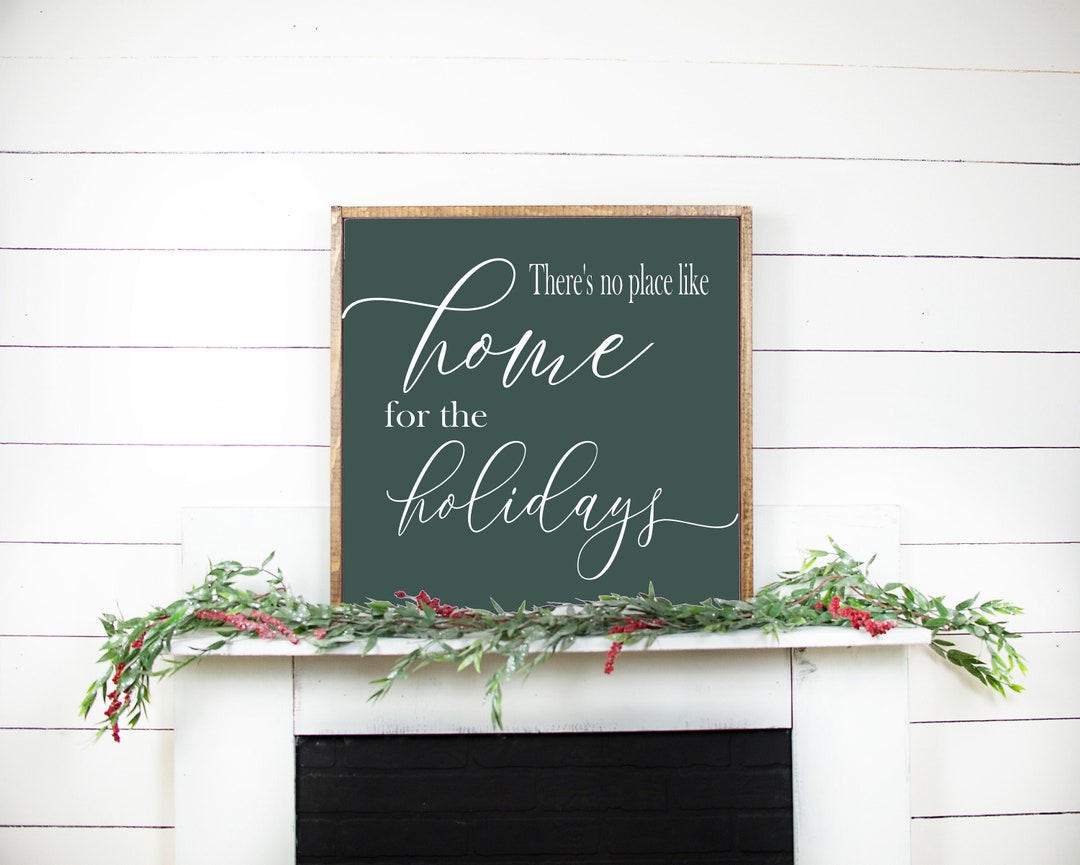 There's No Place Like Home for the Holidays Framed Wood Sign - Etsy