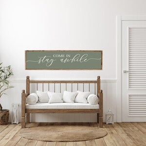 Come In, Stay Awhile, Wood Sign, Stay Awhile Wood Sign, Kitchen and Living Room, Wall Decor, Entryway Wood Sign, Farmhouse Style Decor image 9